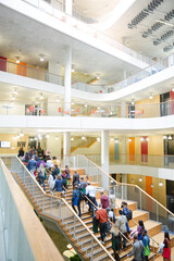 People going upstairs