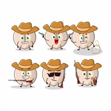 Cool cowboy slice hazelnut cartoon character with a cute hat