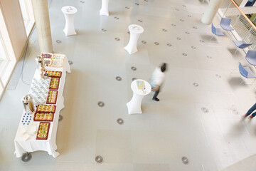 People talking during conference break