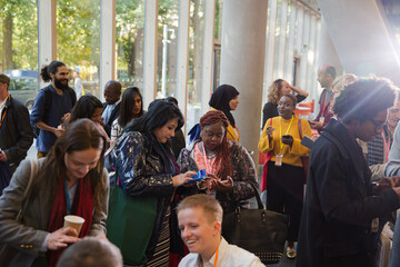 People talking during conference break