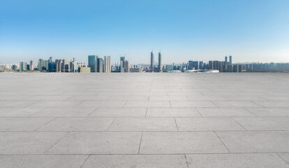 Road ground and urban architectural landscape