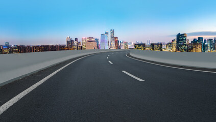 Road ground and urban architectural landscape