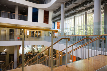 People going upstairs