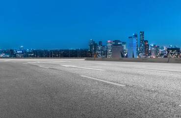 Road ground and urban architectural landscape