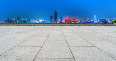 Road ground and urban architectural landscape