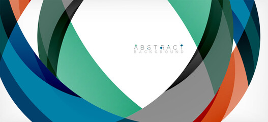 Obraz premium Geometric abstract background. Circle created with overlapping color shapes. Vector Illustration For Wallpaper, Banner, Background, Landing Page