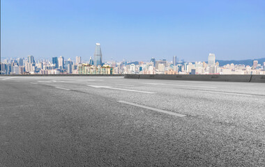 Road ground and urban architectural landscape