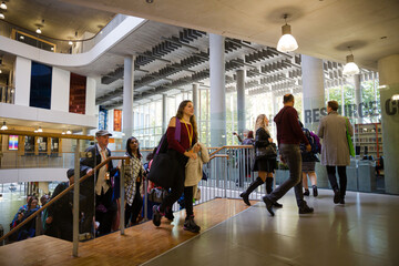 People going upstairs