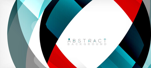 Obraz premium Geometric abstract background. Circle created with overlapping color shapes. Vector Illustration For Wallpaper, Banner, Background, Landing Page