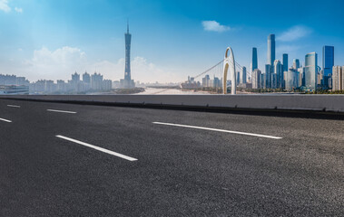 Road ground and urban architectural landscape