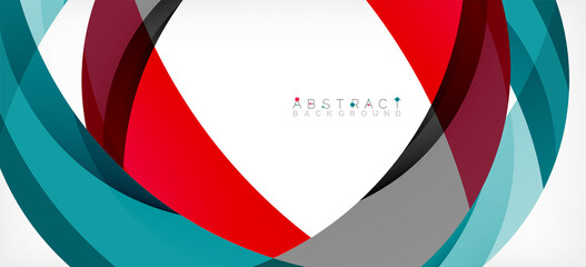 Obraz premium Geometric abstract background. Circle created with overlapping color shapes. Vector Illustration For Wallpaper, Banner, Background, Landing Page