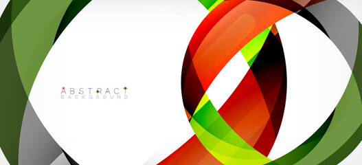 Obraz premium Color circle shapes, minimal geometric background. Trendy dynamic composition. Vector Illustration For Wallpaper, Banner, Background, Landing Page