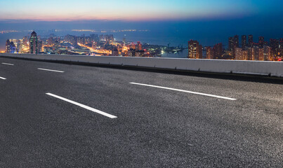 Road ground and urban architectural landscape