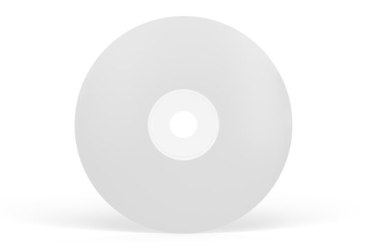 CD disk mockup front view isolated on white background