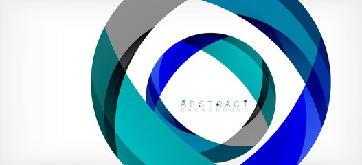 Obraz premium Geometric abstract background. Circle created with overlapping color shapes. Vector Illustration For Wallpaper, Banner, Background, Landing Page