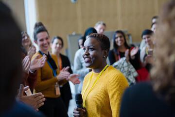 Female speaker talking to audience