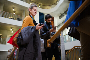 People going upstairs