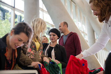 People signing up for conference