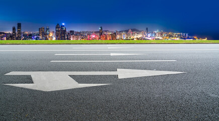 Road ground and urban architectural landscape