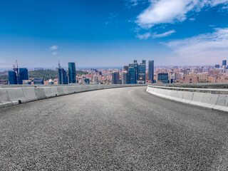 Road ground and urban architectural landscape