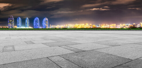 Road ground and urban architectural landscape
