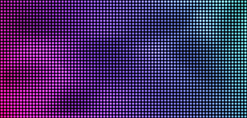 Led screen texture. Lcd digital monitor. Electronic diode effect. Analog display. Color television videowall. Projector grid template. Pixeled background with points. Vector illustration.