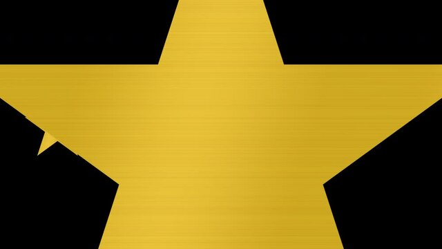 金色の五つ星の評価アニメーション（黒背景）