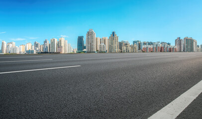 Road ground and urban architectural landscape