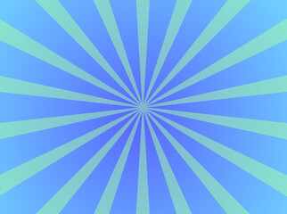 Comic book page template with radial and ray halftone effects in pop-art style. Colorful blank background.