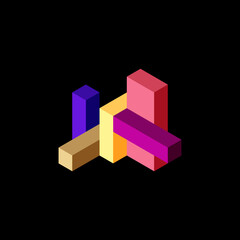 Abstract background. 3d cubes, cubic elements and blocks. Techno or business concept for wallpaper, banner, background, landing page