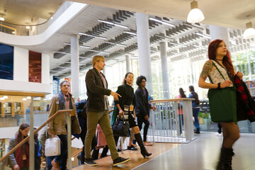 People going upstairs