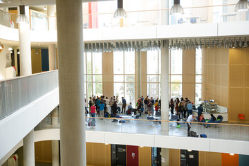People talking during conference break