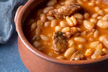 Turkish foods; dried bean, Beans with minced meat (kuru fasulye)