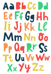 cute hand drawn alphabet for nursery room posters, prints, cards. Hand drawn font for titles, quotes, etc. EPS 10