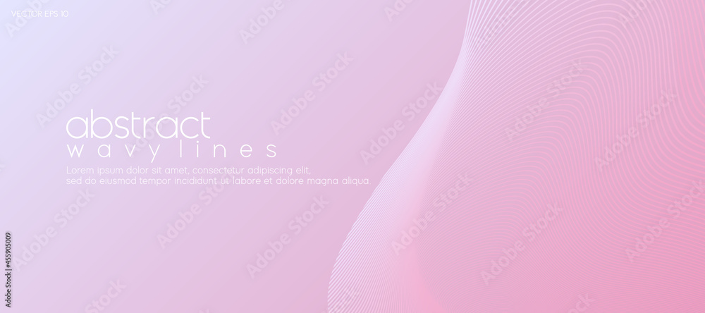 Poster Minimal pink background with wavy lines for banner design template or text space. Vector