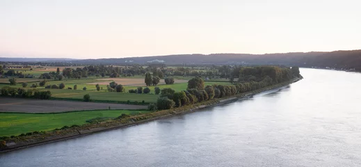 Fototapete Rund Naturpark landscape of regional park boucles de la seine and river seen from pont de brotonne in france  © ahavelaar