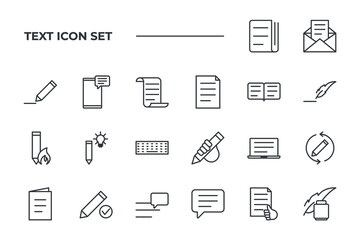 text set icon, isolated text set sign icon, vector illustration