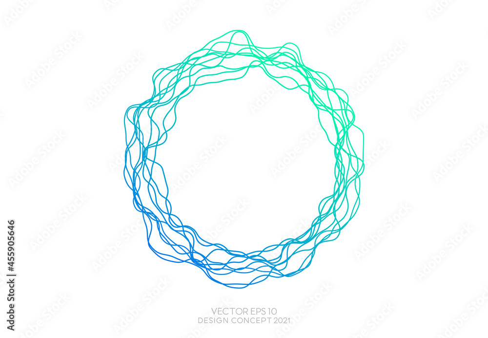Poster abstract blue circle shape style. minimal round geometric shapes background for space symbol and tex