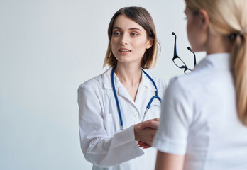 Fototapeta premium cardiologist stethoscope healing procedures treatment isolated background