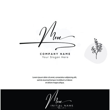M M MM Initial letter handwriting and signature logo. Beauty vector initial logo .Fashion, boutique, floral and botanical	
