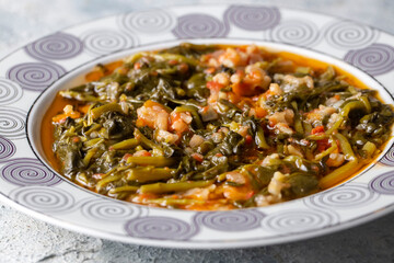 Traditional Turkish cuisine purslane dish (Turkish name; semizotu yemegi)