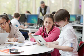 Students sitting at table
