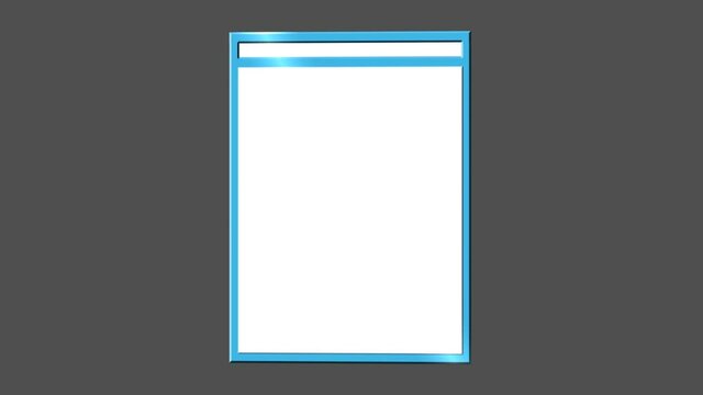 Blank 3d moving writing pad animation in high resolution, easy to use, alpha channel
