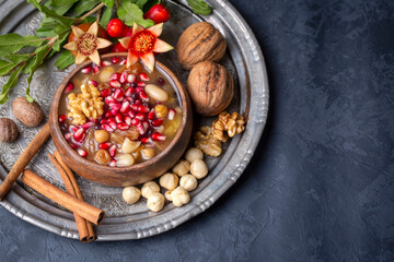 Traditional delicious Turkish dessert; Ashura (Asure)