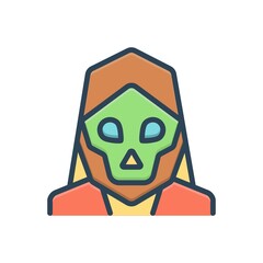 Color illustration icon for doom