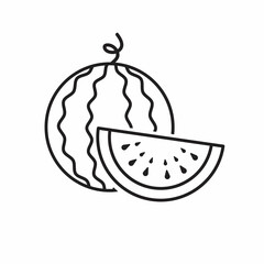 Water Melon Icon Design Template Illustration In Trendy Flat Style