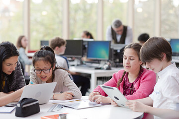 Students sitting at table
