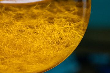 Crystals in a round flask