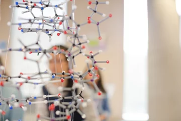 Fotobehang Molecular structure hanging in classroom © KOTO