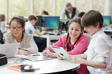 Students sitting at table